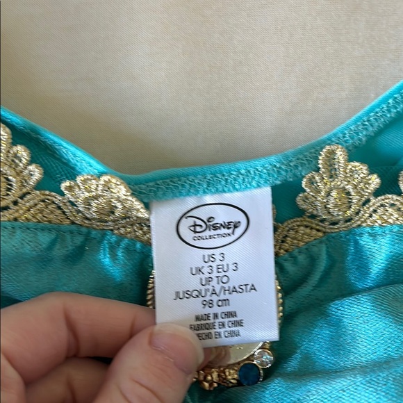 Disney Kids Jasmine Turquoise and Gold Costume Set - Picture 3 of 9